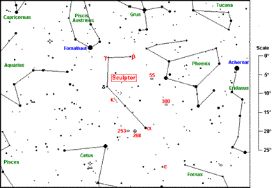 Star Map of Sculptor